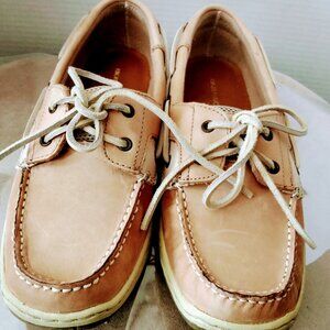 HIGHLAND CREEK CHESAPEAKE MEN'S TAN BOAT SHOES SIZE 9 M
